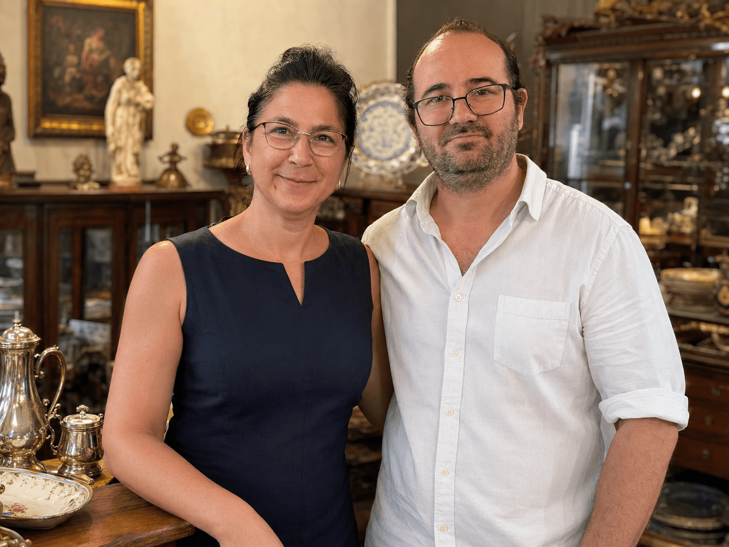 Emiliya and her husband — the team behind Ancestral Antiques